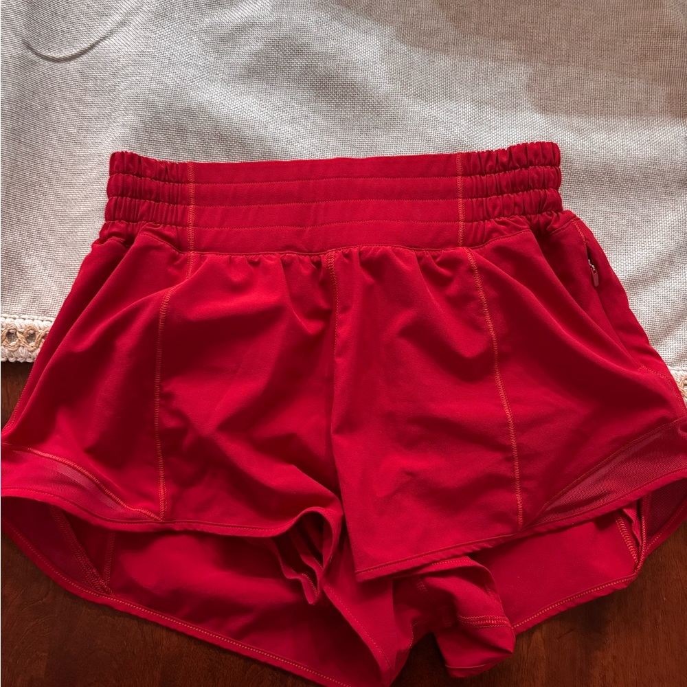 lululemon athletica Vibrant Red Athletic Shorts 2.5